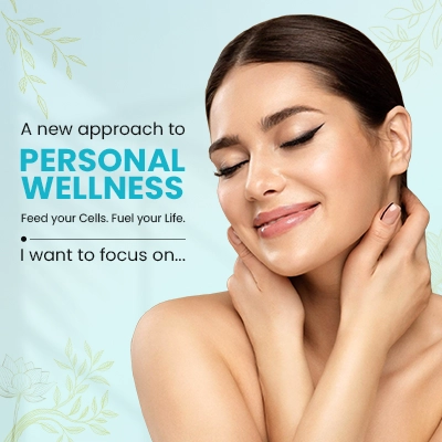Woman embracing natural beauty with glowing skin promoting personal wellness and skincare focus.