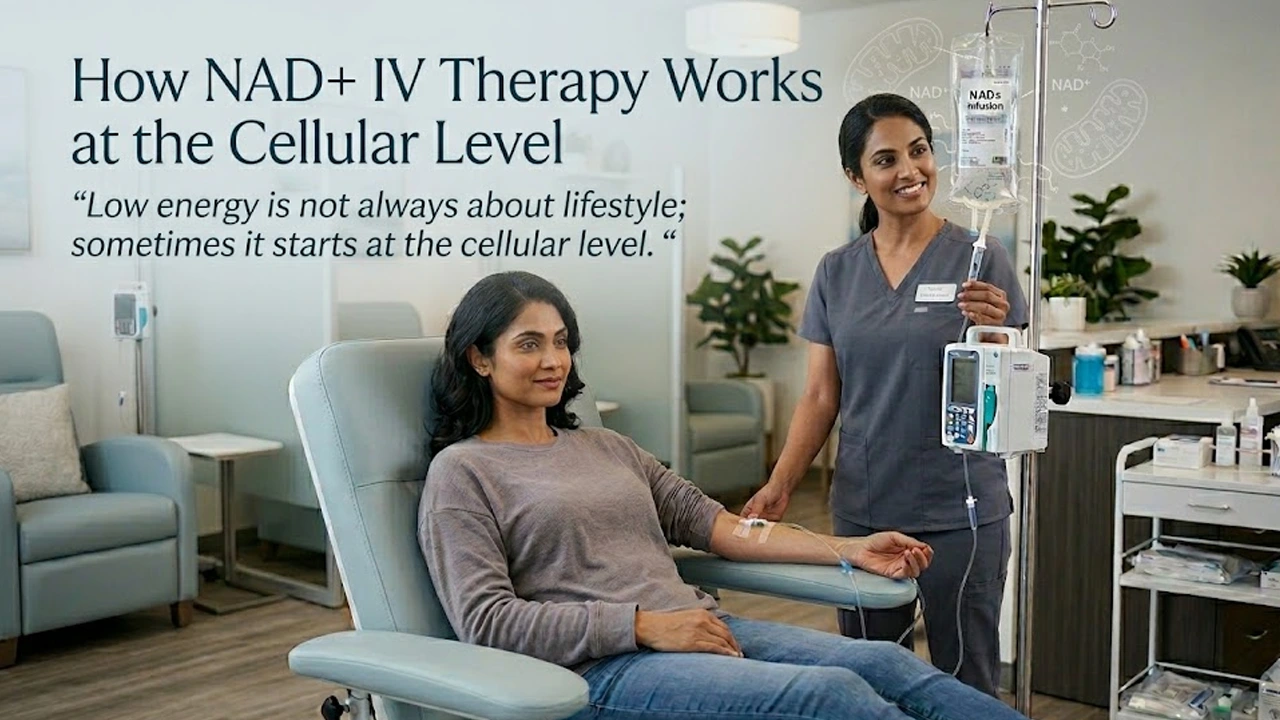 Experience NAD+ IV therapy for cellular rejuvenation and energy at a professional wellness center.
