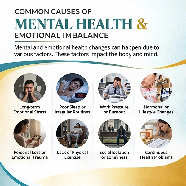 An informative infographic breaking down the common causes of mental and emotional imbalance